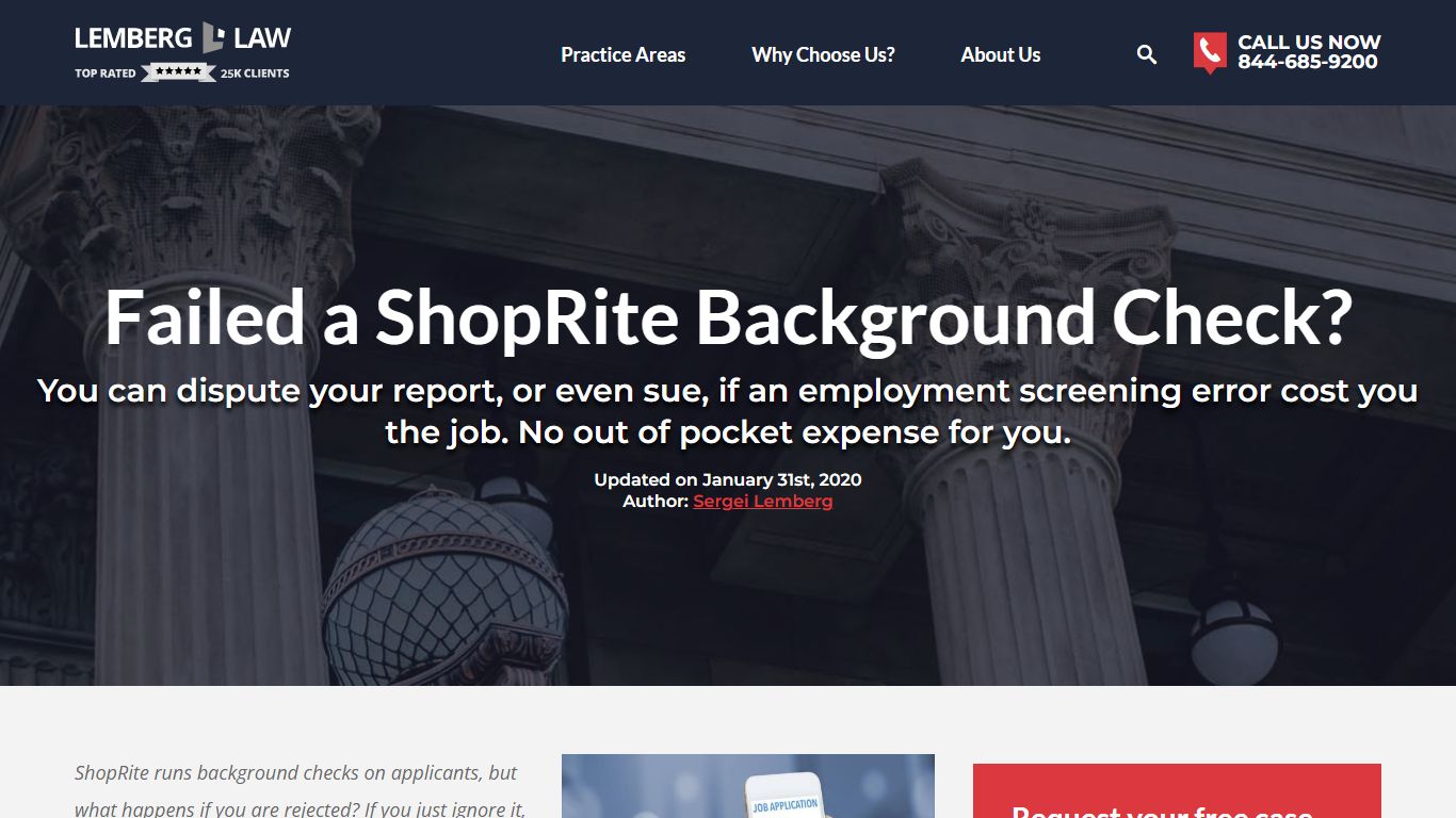 ShopRite Background Check Error Cost You A Job? We Can Help - Lemberg Law